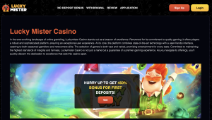 Image of Lucky Mister casino website