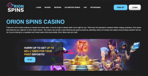 Orion Spins Casino website