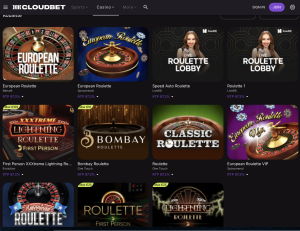 Image of Cloudbet casino website