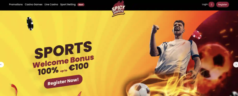 Image of Spicy Jackpots Casino website