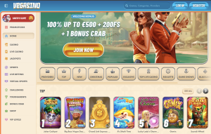 Vegasino Casino Website